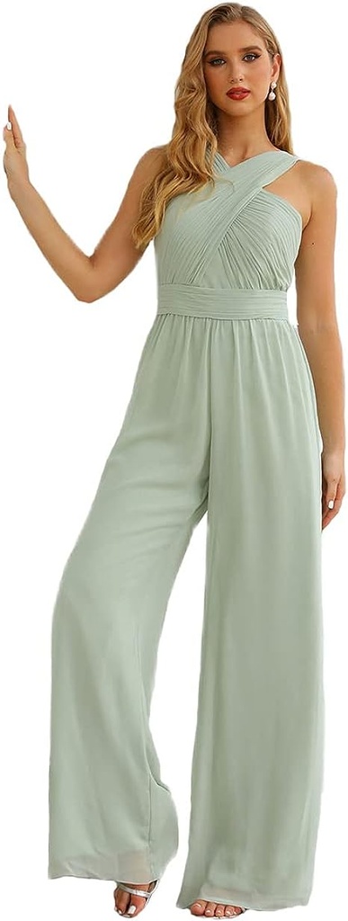 Chiffon V-Neck Jumpsuit