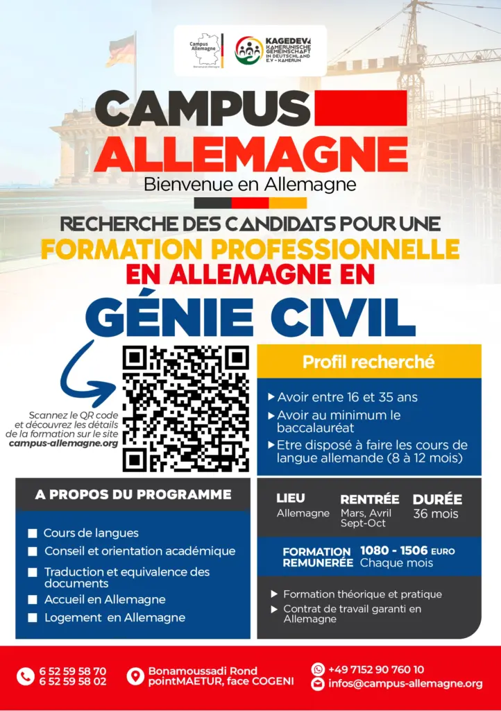 Recrutement de technicien(ne)s en génie civil en Allemagne