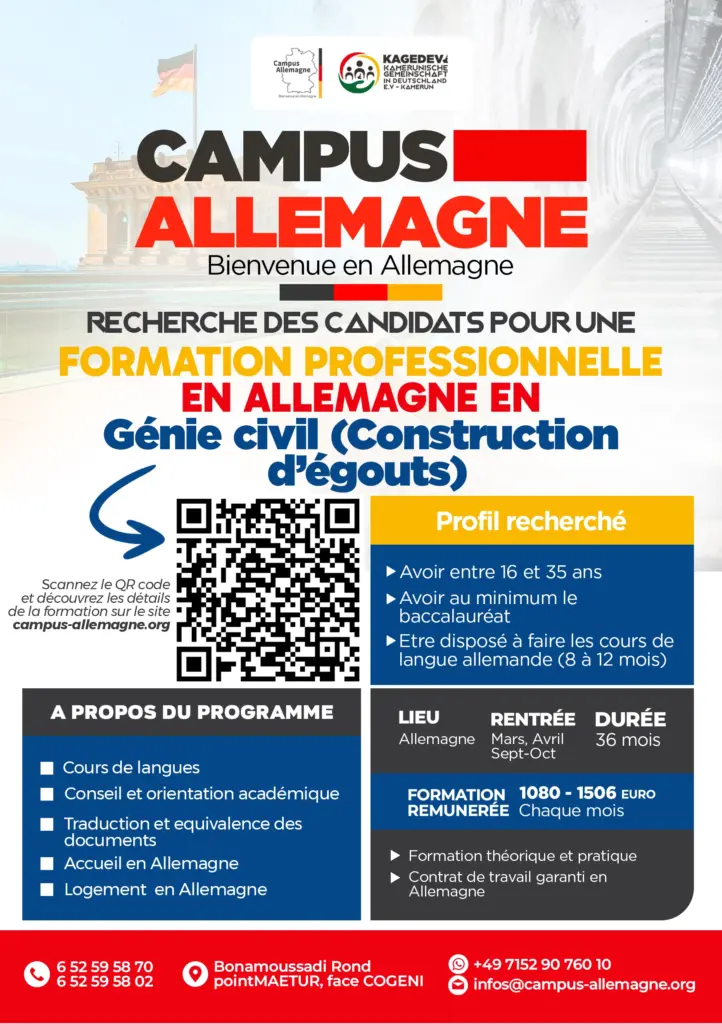 Recrutement de personnes en construction d’égouts en Allemagne