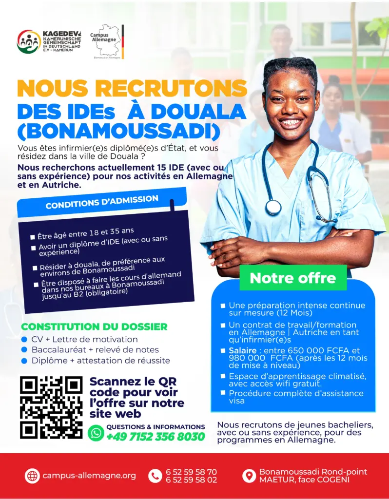 Recrutement d’Infirmier(e)s diplômés d’état (IDE)pour travailler en Allemagne | Autriche